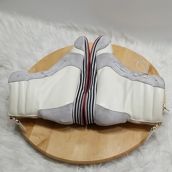Y-3 YOHJI YAMAMOTO White Gray Suede High Top Wedge Leather Snkr 7.5/8 - Picture 5 of 8